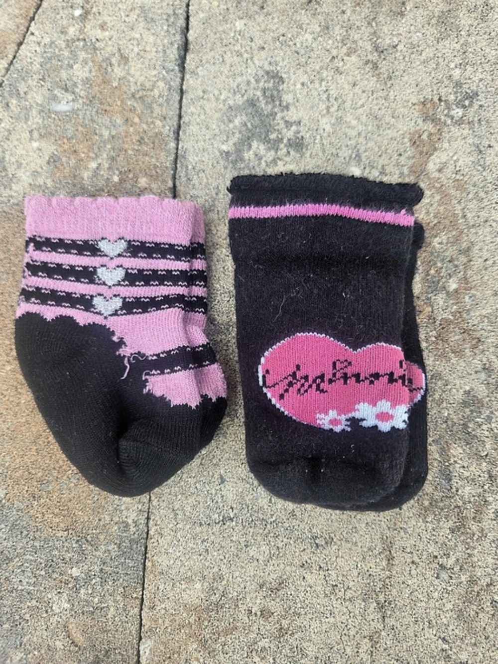 Disney Kids Pink & Black Socks